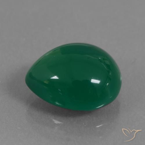 7.10 ct Green Agate Stone, Natural Agate in Pear Cabochon Shape for Sale