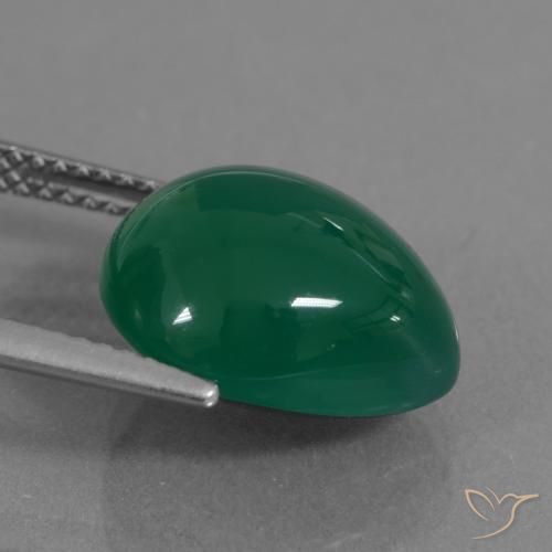 Agate Gemstone in 14 x 12 mm (calibrated) Size for Sale, Agate Stone in Yellowish Green Color