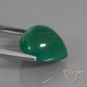 Agate Gemstone in 13 x 13 mm (calibrated) Size for Sale, Agate Stone in Medium Deep Green Color