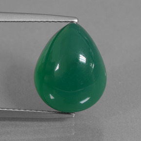 Verde cálido Ágata Gema - 7.3ct Cabujón Pera (ID: 437046)