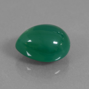 7.29 ct Green Agate Stone, Natural Agate in Pear Cabochon Shape for Sale