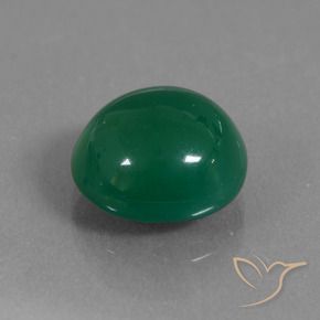 7.02 ct Green Agate Stone, Natural Agate in Oval Cabochon Shape for Sale