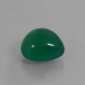 6.45 ct Green Agate Stone, Natural Agate in Pear Cabochon Shape for Sale