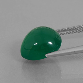 Agate Gemstone in 12.1 x 11.5 mm Size for Sale, Agate Stone in Medium Green Color
