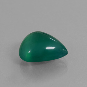 5.89 ct Green Agate Stone, Natural Agate in Pear Cabochon Shape for Sale