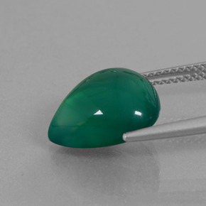 Agate Gemstone in 13.2 x 11.5 mm Size for Sale, Agate Stone in Green Color