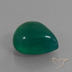 6.87 ct Green Agate Stone, Natural Agate in Pear Cabochon Shape for Sale