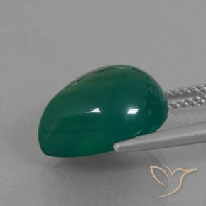 Agate Gemstone in 13 x 11 mm (calibrated) Size for Sale, Agate Stone in Medium Dark Green Color