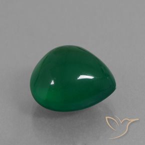 6.83 ct Green Agate Stone, Natural Agate in Pear Cabochon Shape for Sale