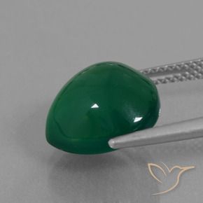 Agate Gemstone in 12 x 12 mm (calibrated) Size for Sale, Agate Stone in Medium Green Color