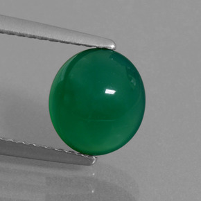 Forest Green Agate Gem - 2.1ct Oval Cabochon (ID: 437113)
