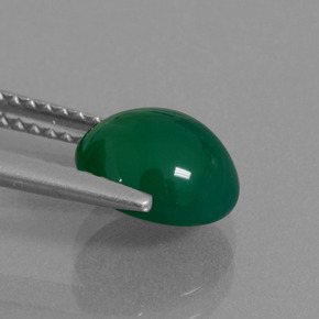 Agate Gemstone in 8.4 x 7.7 mm Size for Sale, Agate Stone in Forest Green Color