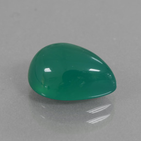 3.72 ct Green Agate Stone, Natural Agate in Pear Cabochon Shape for Sale