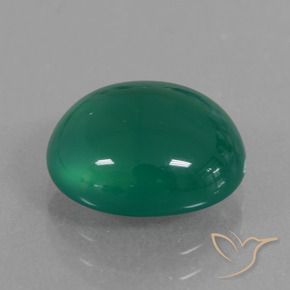 3.83 ct Green Agate Stone, Natural Agate in Oval Cabochon Shape for Sale
