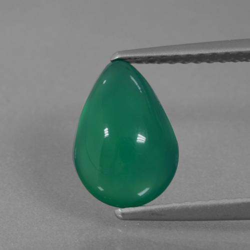 Medium Green Agate Gem - 2.2ct Pear Cabochon (ID: 437183)