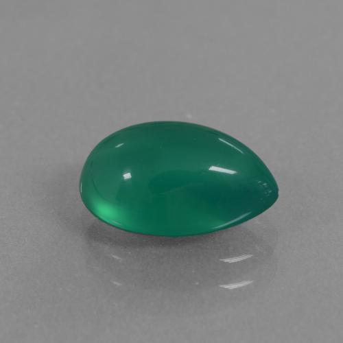 2.19 ct Green Agate Stone, Natural Agate in Pear Cabochon Shape for Sale