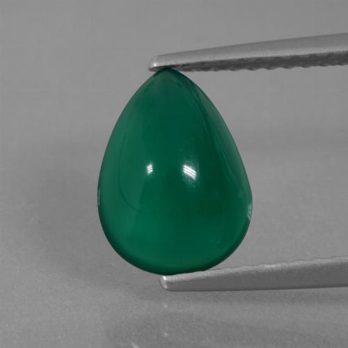 Green Agate Gem - 2.3ct Pear Cabochon (ID: 437186)