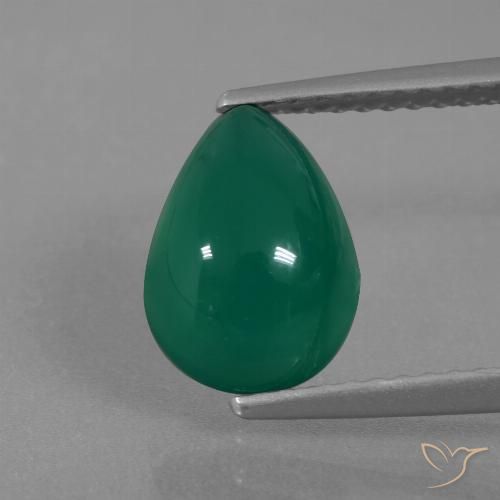 2.54ct Natural Green Agate, Pear Shape, Translucent