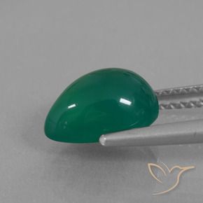 Agate Gemstone in 10 x 7 mm (calibrated) Size for Sale, Agate Stone in Green Color