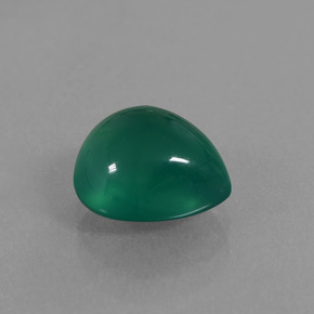 2.26 ct Green Agate Stone, Natural Agate in Pear Cabochon Shape for Sale