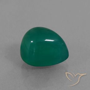 2.81 ct Green Agate Stone, Natural Agate in Pear Cabochon Shape for Sale