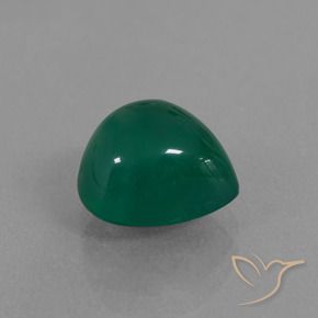 2.47 ct Green Agate Stone, Natural Agate in Pear Cabochon Shape for Sale