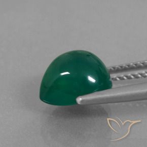 Agate Gemstone in 8.5 x 7.9 mm Size for Sale, Agate Stone in Medium Dark Green Color