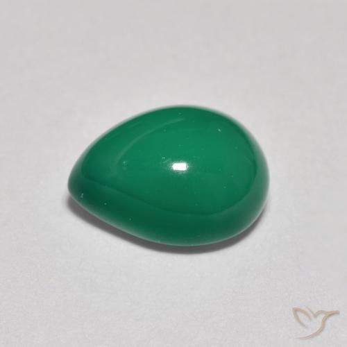Agate Gemstone in 10 x 8 mm (calibrated) Size for Sale, Agate Stone in Medium Deep Green Color