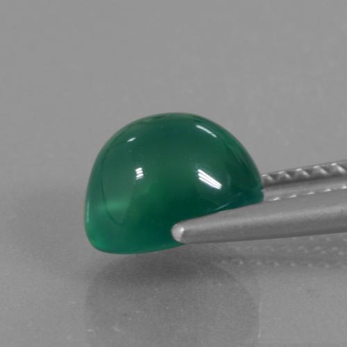 Agate Gemstone in 8.7 x 7 mm Size for Sale, Agate Stone in Medium Green Color