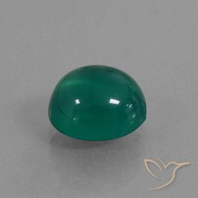 2.25 ct Green Agate Stone, Natural Agate in Oval Cabochon Shape for Sale