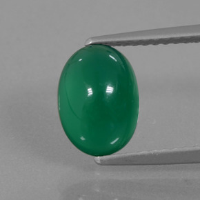 Yellowish Green Agate Gem - 2ct Oval Cabochon (ID: 437259)