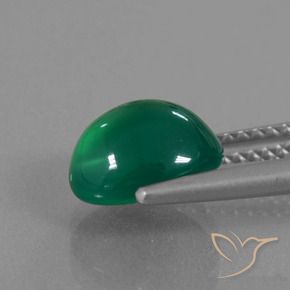 Agate Gemstone in 9 x 7.5 mm Size for Sale, Agate Stone in Forest Green Color