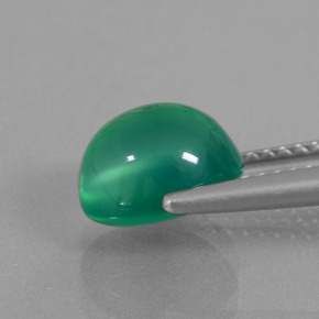 Agate Gemstone in 8.7 x 7.2 mm Size for Sale, Agate Stone in Medium Green Color