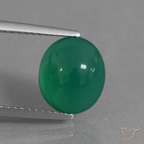 2.81ct Natural Medium Green Agate, Oval, Translucent