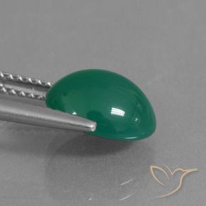 Agate Gemstone in 9.9 x 8.6 mm Size for Sale, Agate Stone in Medium Green Color