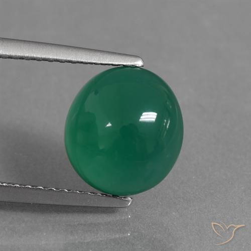 2.75ct Natural Medium Green Agate, Oval, Translucent