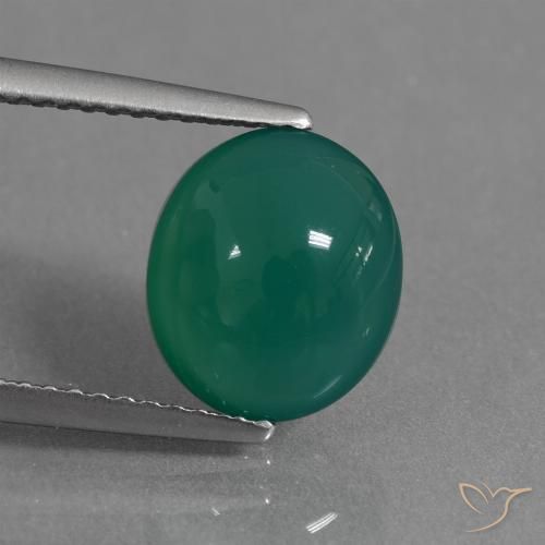 2.64 ct Green Agate, 10 x 8.6 mm Oval Cut From India, Photo A