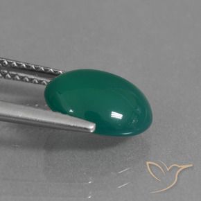 Agate Gemstone in 10 x 8.6 mm Size for Sale, Agate Stone in Medium Green Color