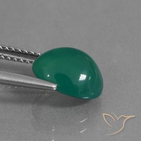 Agate Gemstone in 10 x 8 mm (calibrated) Size for Sale, Agate Stone in Medium Green Color