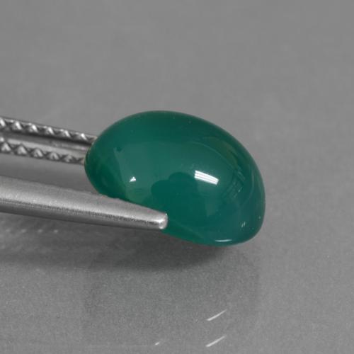 Agate Gemstone in 9.6 x 8.1 mm Size for Sale, Agate Stone in Medium Green Color