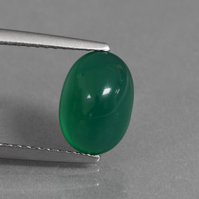 Verde amarillento Ágata Gema - 2.3ct Cabujón Óvalo (ID: 437297)