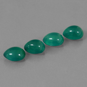 7.94 ctw Green Agate Stones, Natural Agate in Pear Cabochon Shape for Sale