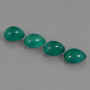 Agate Gemstones in 9 x 7.3 mm Size for Sale, Agate Stones in Medium Green Color