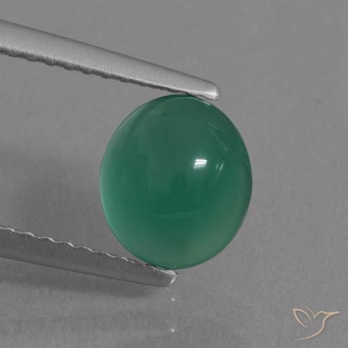 1.57ct Natural Medium Green Agate, Oval, Translucent, Photo A