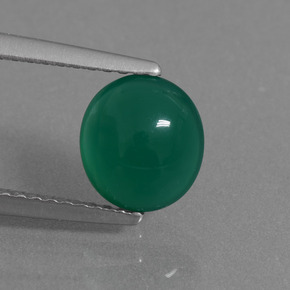 Forest Green Agate Gem - 1.5ct Oval Cabochon (ID: 437439)