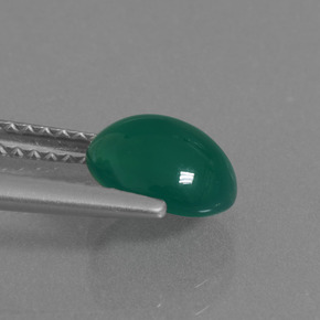 Agate Gemstone in 7.7 x 6.9 mm Size for Sale, Agate Stone in Forest Green Color