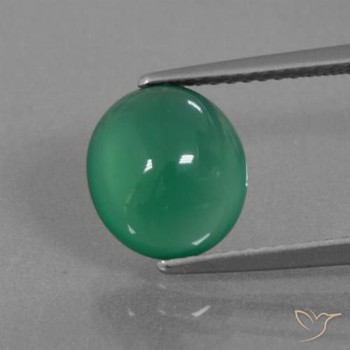 2.69 ct Green Agate, 9.4 x 8.5 mm Oval Cut From India, Photo A