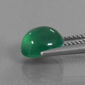 Agate Gemstone in 9.2 x 8 mm Size for Sale, Agate Stone in Warm Green Color