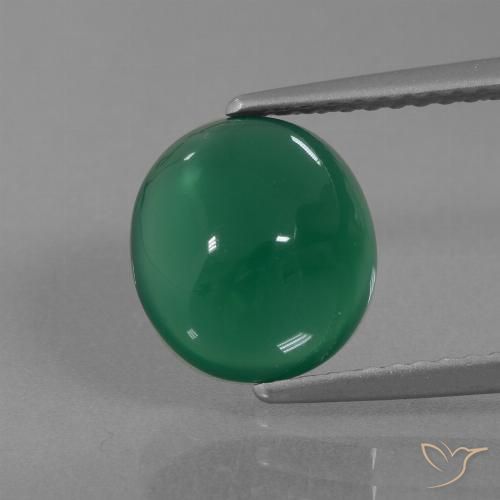 2.77 ct Green Agate, 9.3 x 8.4 mm Oval Cut From India, Photo A