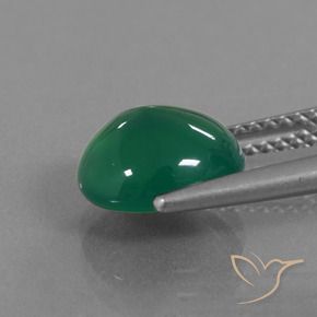 Agate Gemstone in 9.3 x 8.4 mm Size for Sale, Agate Stone in Forest Green Color